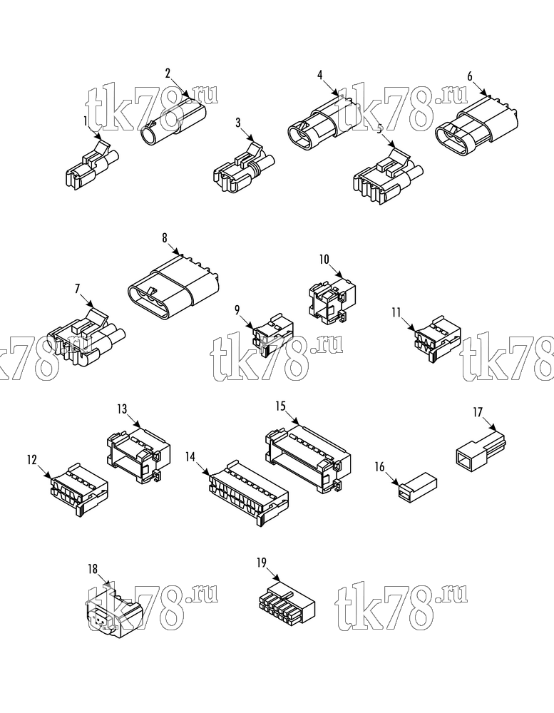 Каталог запчастей для Thermo King XRT700 1004 24Vdc BRUSHLESS CONNECTORS