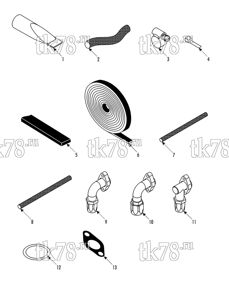 Каталог запчастей для Thermo King XRT700 1004 24Vdc BRUSHLESS INSTALLATION COMPONENTS