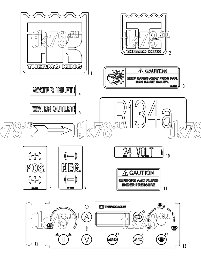 Каталог запчастей для Thermo King  NAMEPLATES