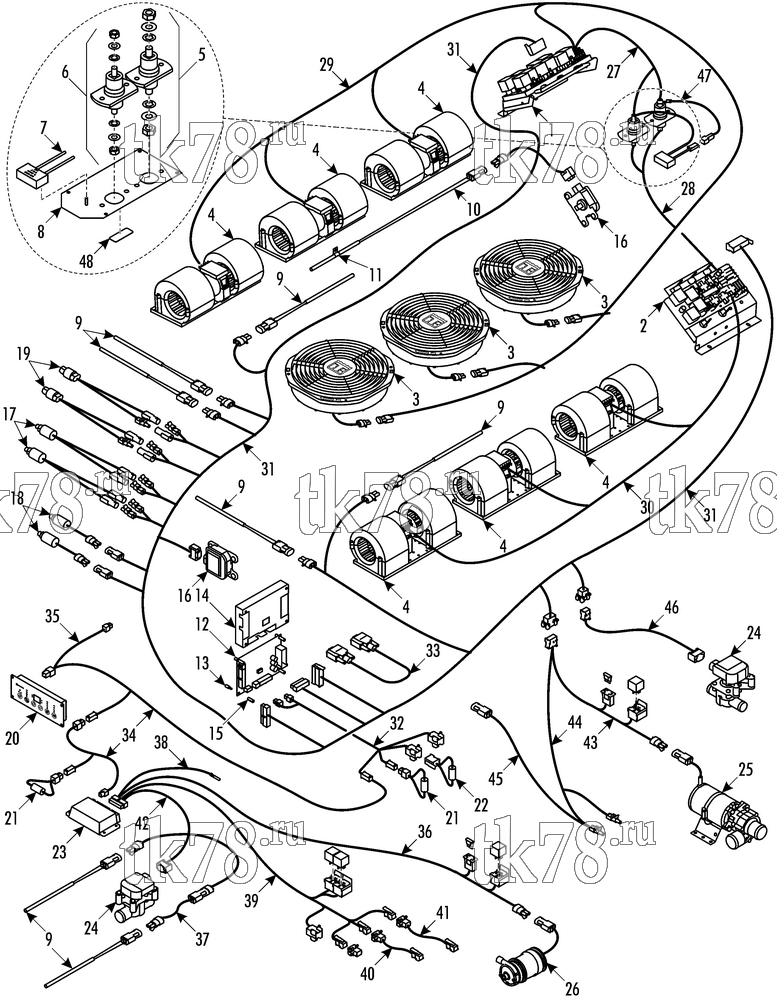 Каталог запчастей для Thermo King ATHENIA MKII S805 SPLIT ELECTRICAL COMPONENTS