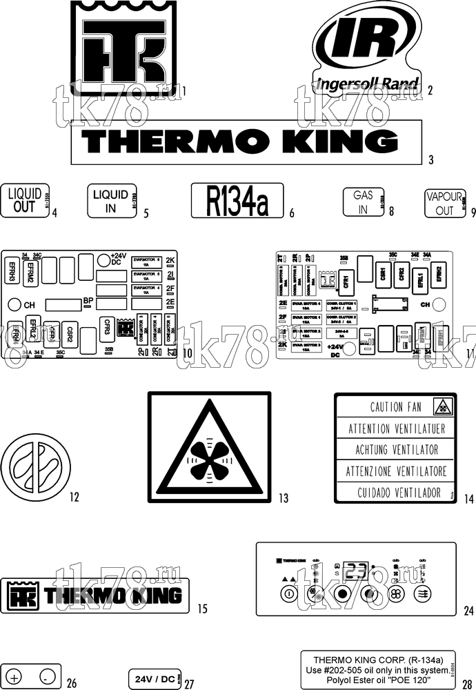 Каталог запчастей для Thermo King ATHENIA MKII S805 SPLIT NAMEPLATES