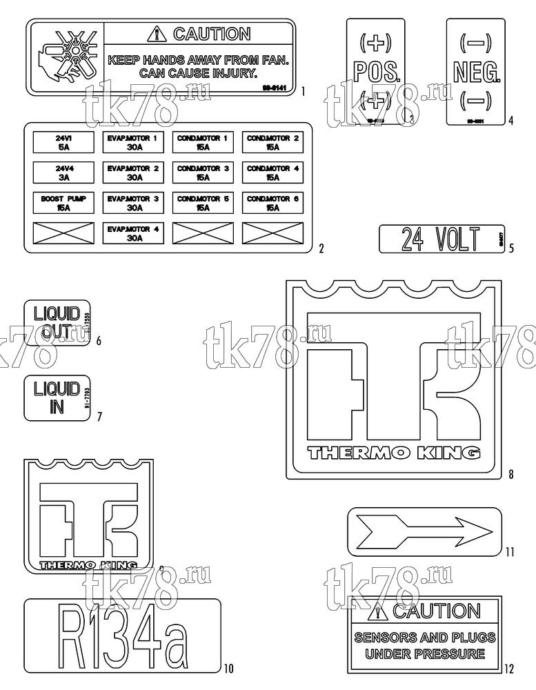Каталог запчастей для Thermo King  NAMEPLATES