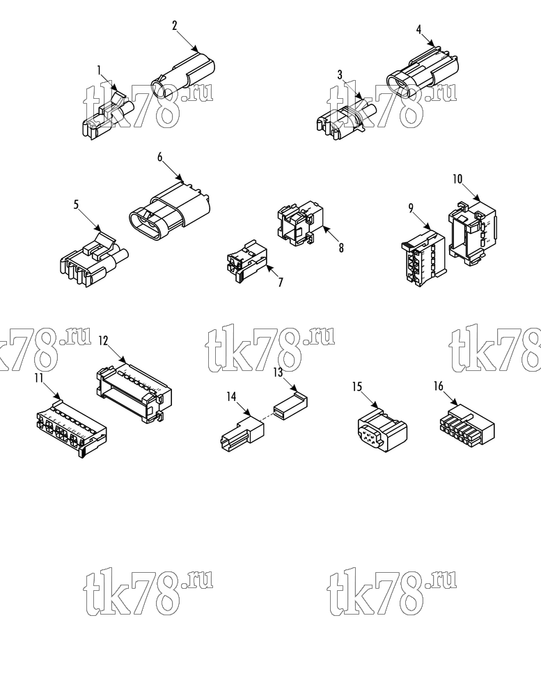 Каталог запчастей для Thermo King SR-50C 1000 & 1004 CONNECTORS