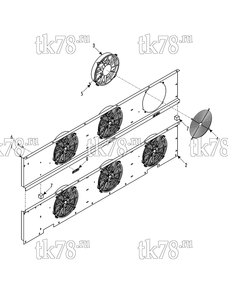 Каталог запчастей для Thermo King TDD GO TRANSIT CONDENSER FAN PANEL