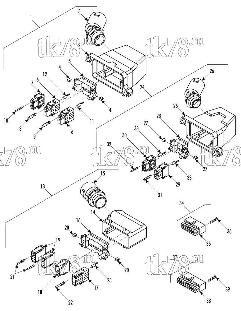 Каталог запчастей для Thermo King LOCO PH37 SYSTEM CONNECTORS