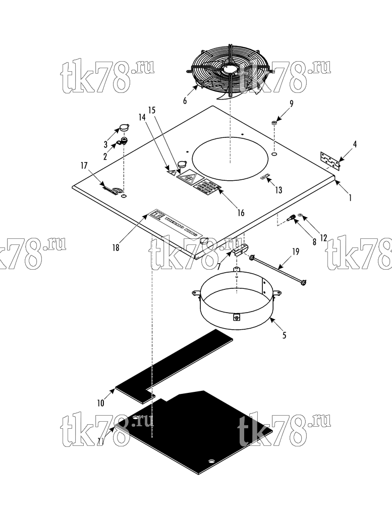 Каталог запчастей для Thermo King RAC 60 OIW COVER - TOP