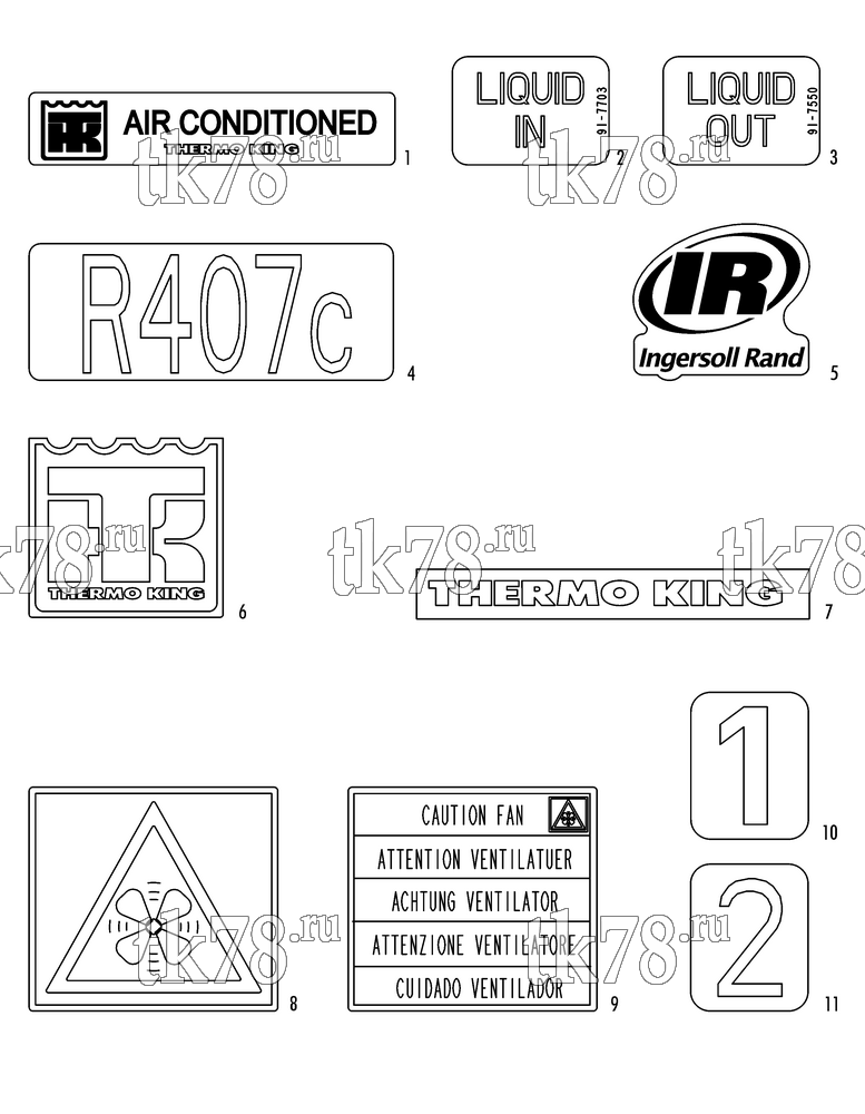 Каталог запчастей для Thermo King ATHENIA E800 TROLLEYBUS HESS NAMEPLATES