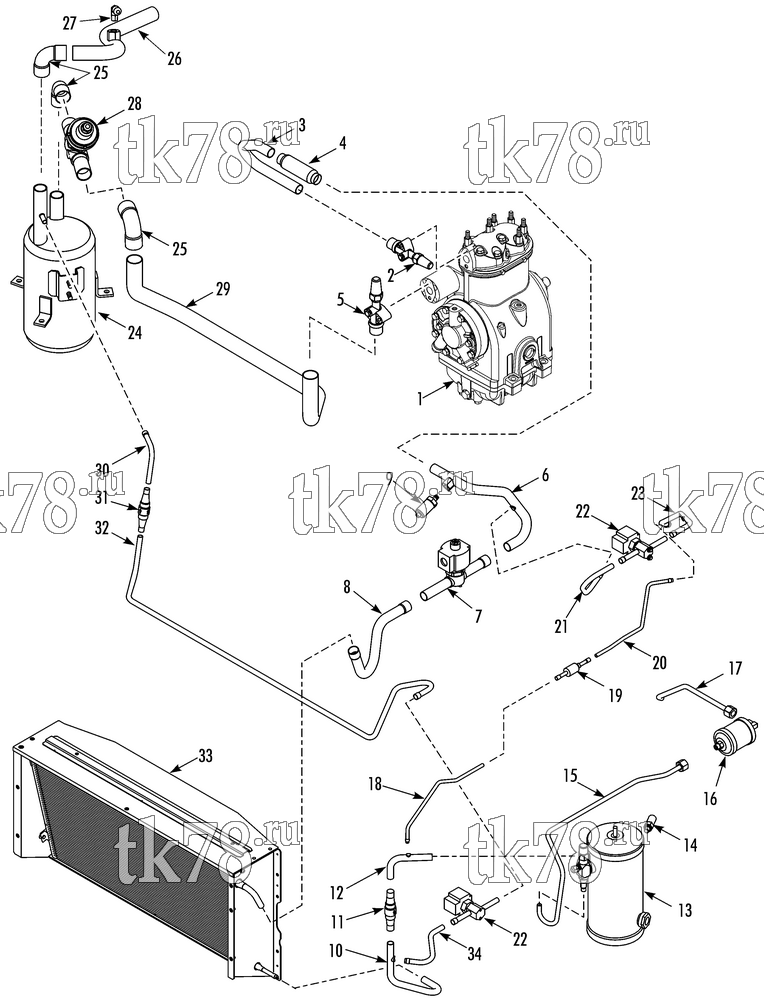 Каталог запчастей для Thermo King T-680R TSA REFRIGERATION - CONDENSER (T-680R/880R)