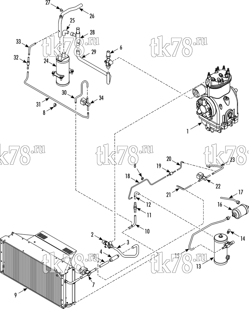 Каталог запчастей для Thermo King  REFRIGERATION - CONDENSER (T-DAIRY)