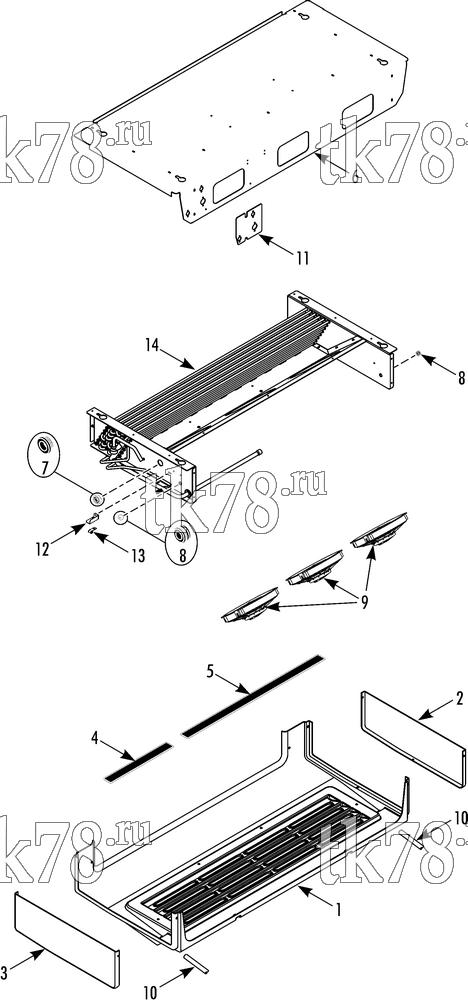Каталог запчастей для Thermo King  EVAPORATOR COVER AND FANS