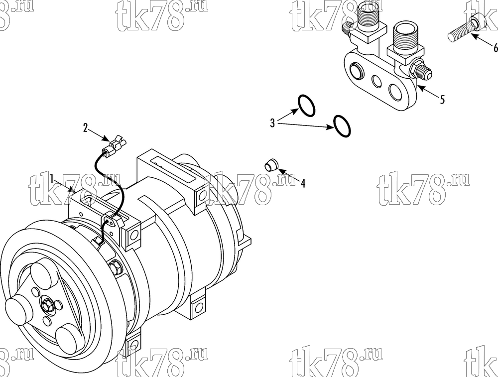 Каталог запчастей для Thermo King SV-600 COMPRESSOR GROUP (TK21-HD)