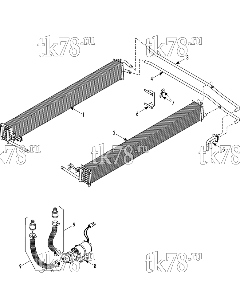 Каталог запчастей для Thermo King X1000 AP HEATER COMPONENTS W/O COOLANT VALVE