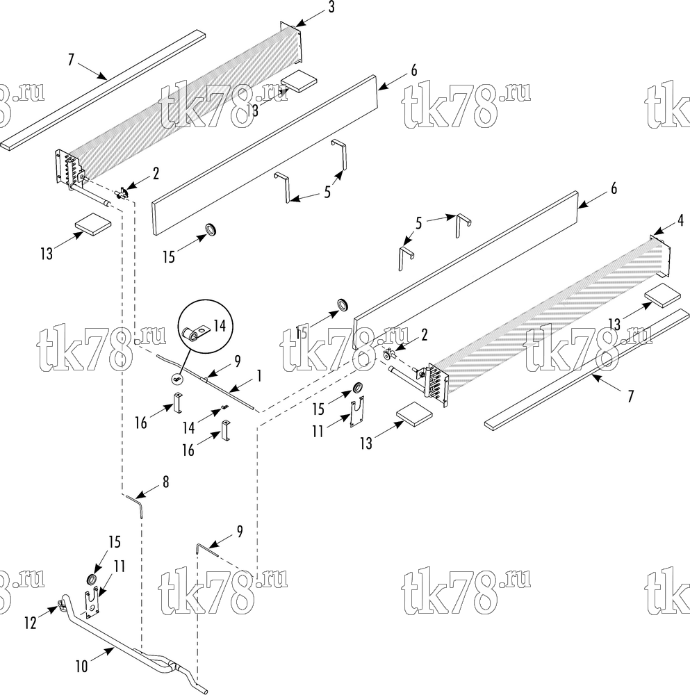Каталог запчастей для Thermo King X1000 AP EVAPORATOR REFRIGERATION COMPONENTS 1004 (RIGHT SIDE IN/OUT)