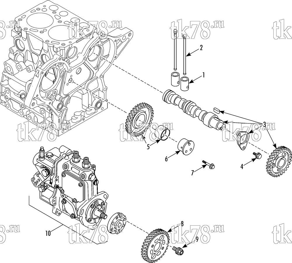 Каталог запчастей для Thermo King TriPac EVOLUTION CAMSHAFT, DRIVING GEAR