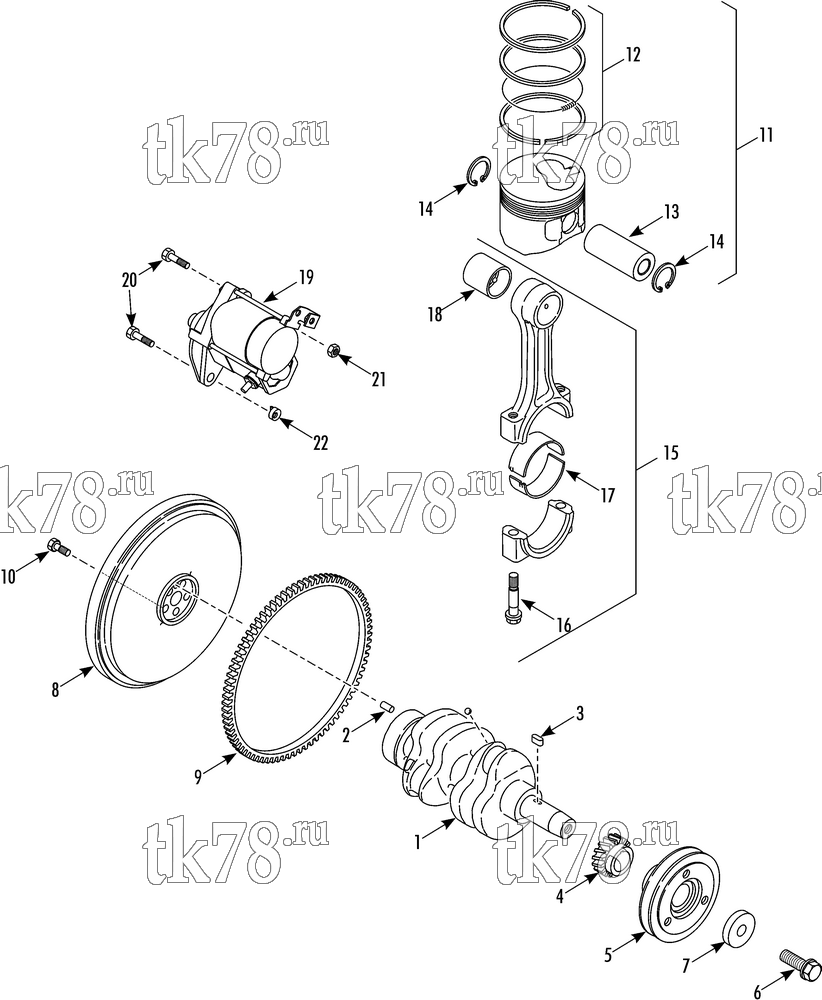 Каталог запчастей для Thermo King  CRANKSHAFT & PISTON & STARTER