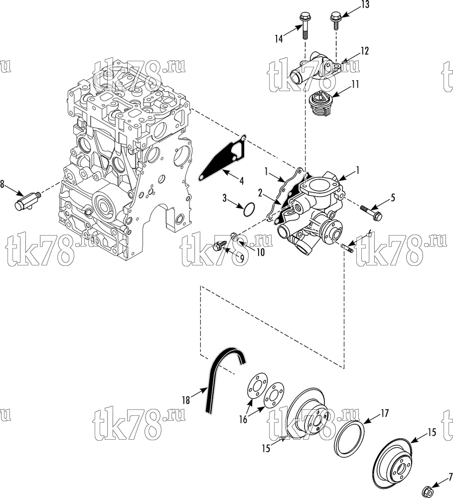 Каталог запчастей для Thermo King TriPac EVOLUTION WATER PUMP GROUP
