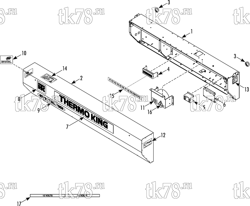 Каталог запчастей для Thermo King CT-10 & CT-15 SR-3 FRAME & COVERS