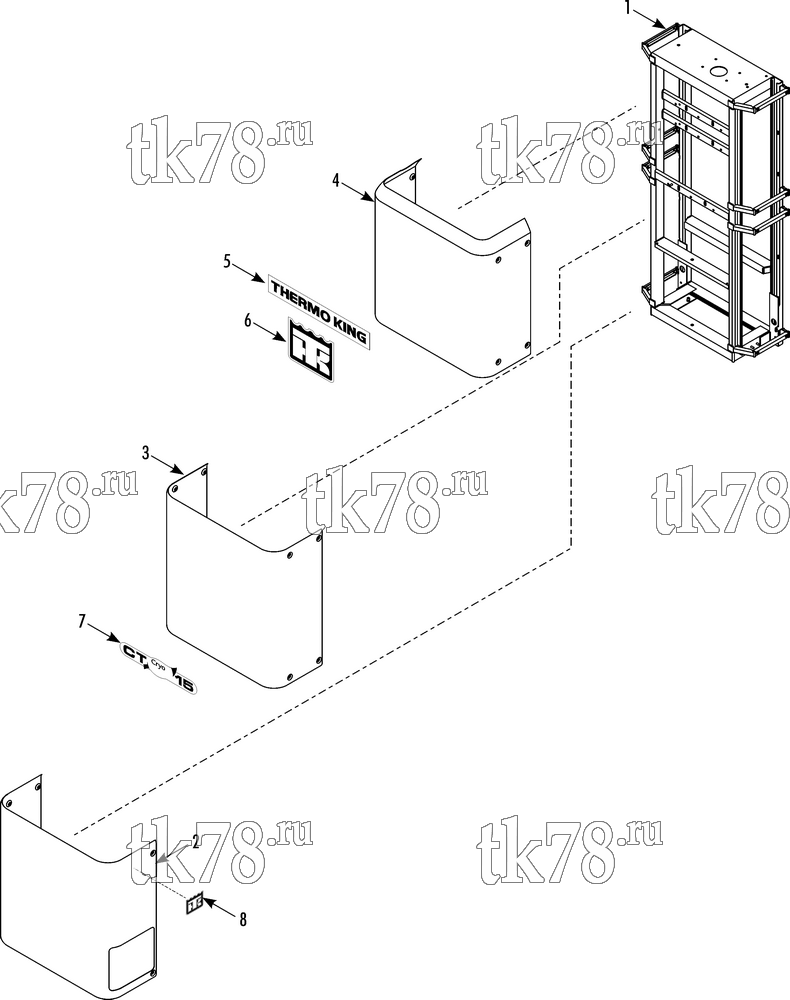 Каталог запчастей для Thermo King CT-10 & CT-15 SR-3 FRAME & COVERS CT-15