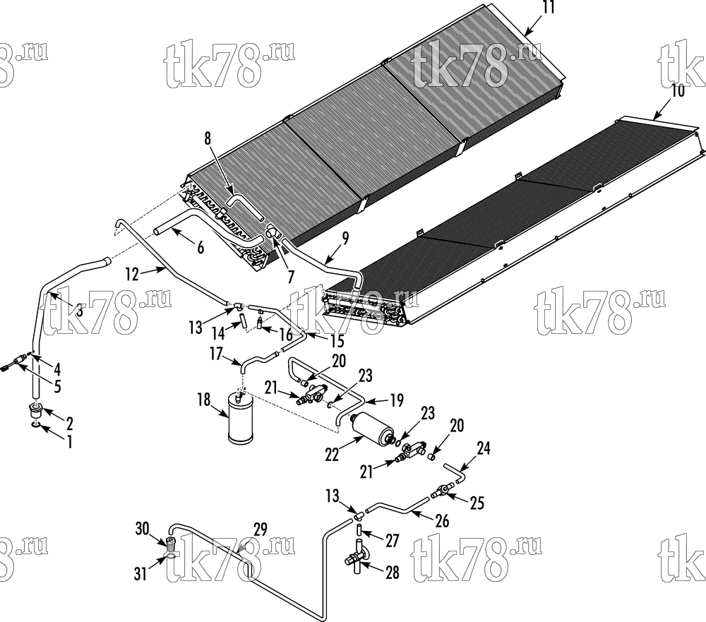 Каталог запчастей для Thermo King AT16-M4 REFRIGERATION - CONDENSER (RLFHP1)