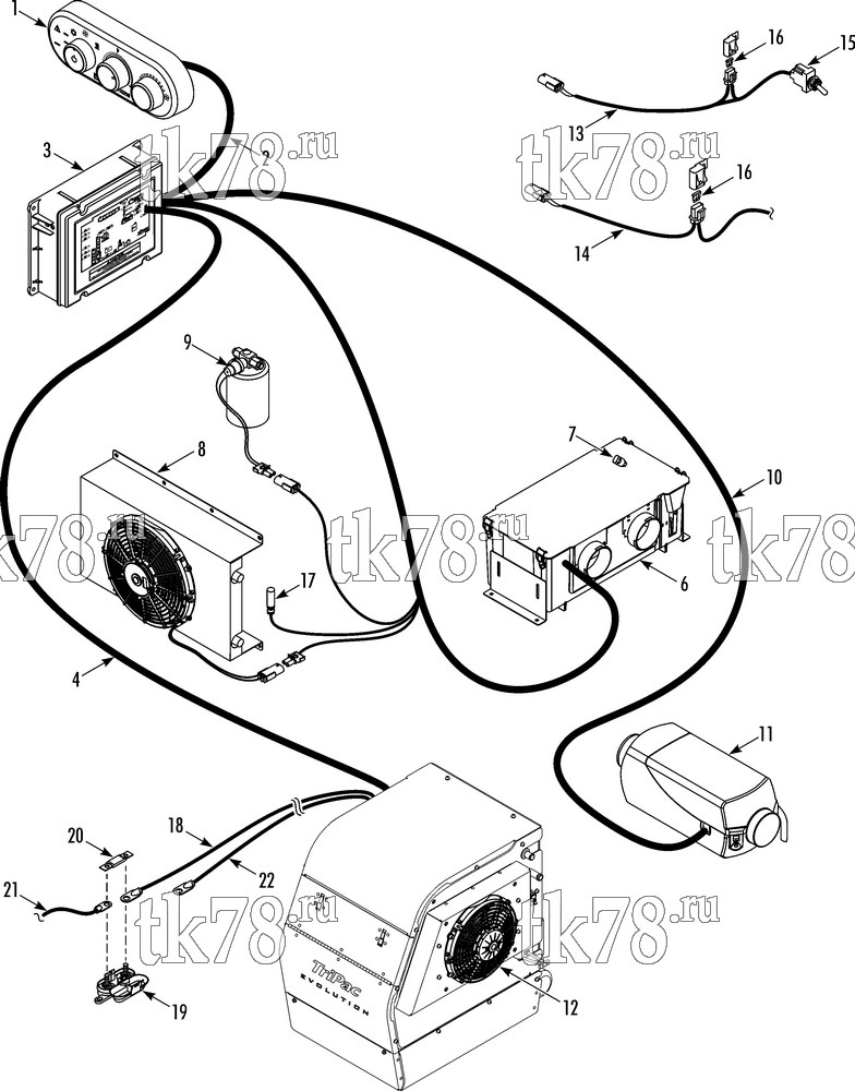 Каталог запчастей для Thermo King TriPac EVOLUTION ELECTRICAL COMPONENTS