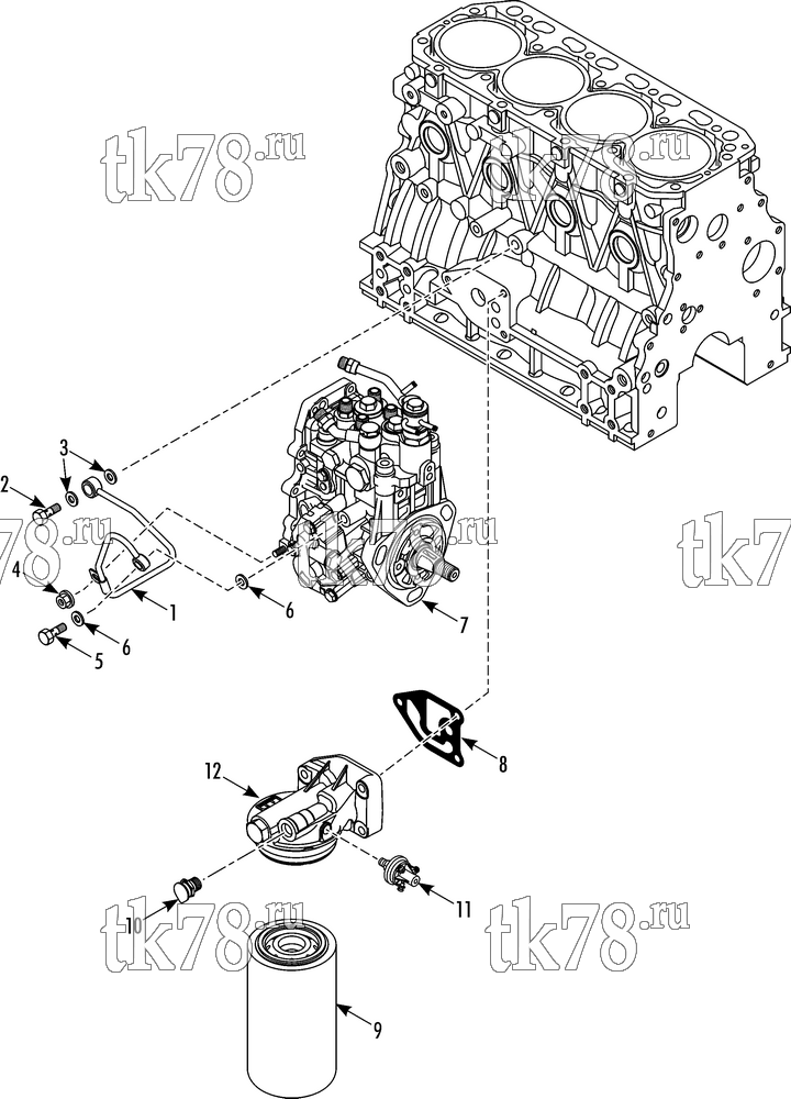 Каталог запчастей для Thermo King PRECEDENT C-600 OIL FILTER & PUMP GROUP (TK468V25)