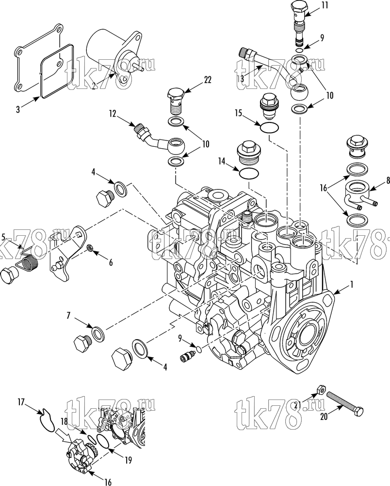 Каталог запчастей для Thermo King PRECEDENT C-600 FUEL INJECTION PUMP GROUP (TK468V25)