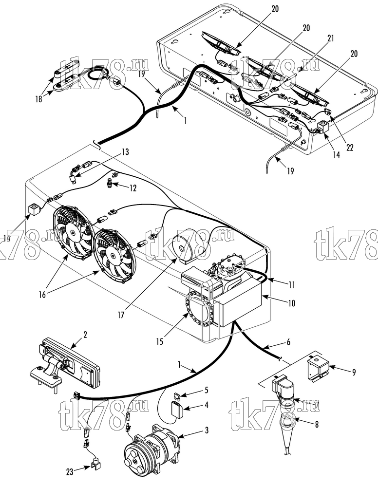 Каталог запчастей для Thermo King V-600 MAX Series ELECTRICAL COMPONENTS (V-600 MAX 20/50)
