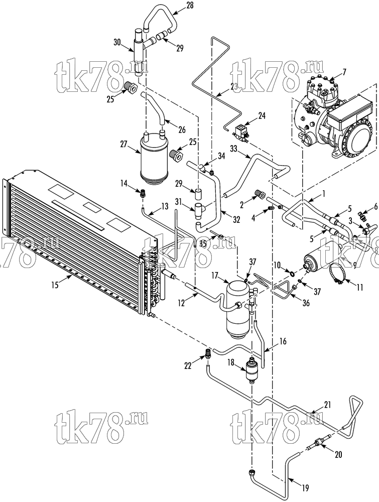 Каталог запчастей для Thermo King V-800 Series DSR CONDENSER REFRIGERATION V-800 20 DSR