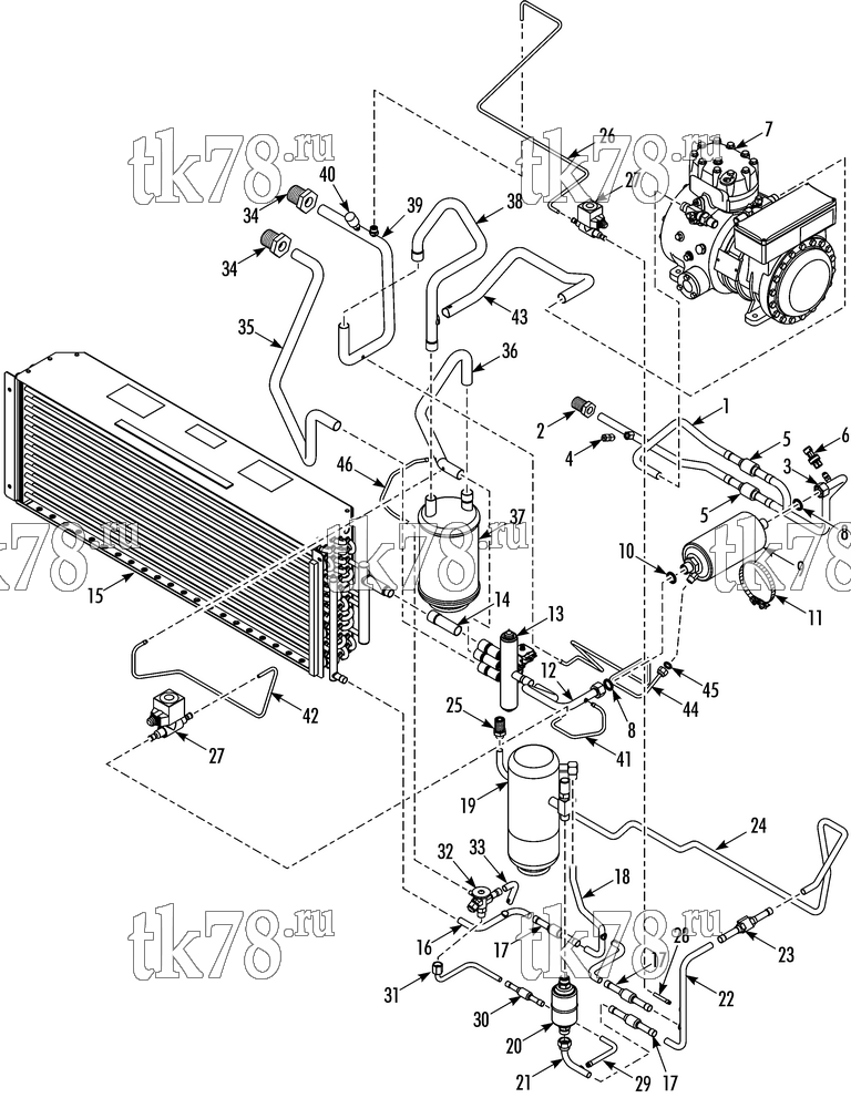 Каталог запчастей для Thermo King V-800 Series DSR CONDENSER REFRIGERATION V-800 50 DSR