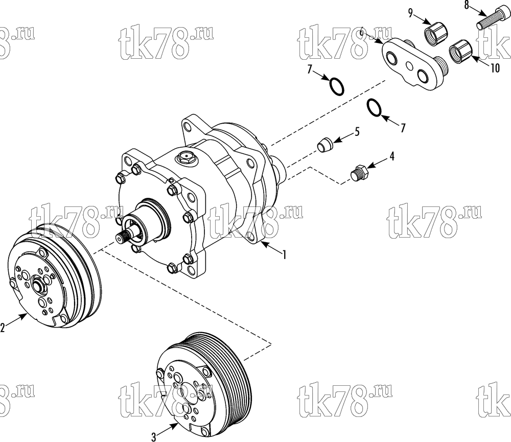 Каталог запчастей для Thermo King  COMPRESSOR GROUP (SD5H14)