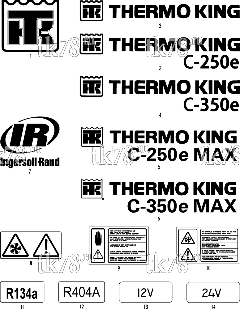 Каталог запчастей для Thermo King  NAMEPLATES