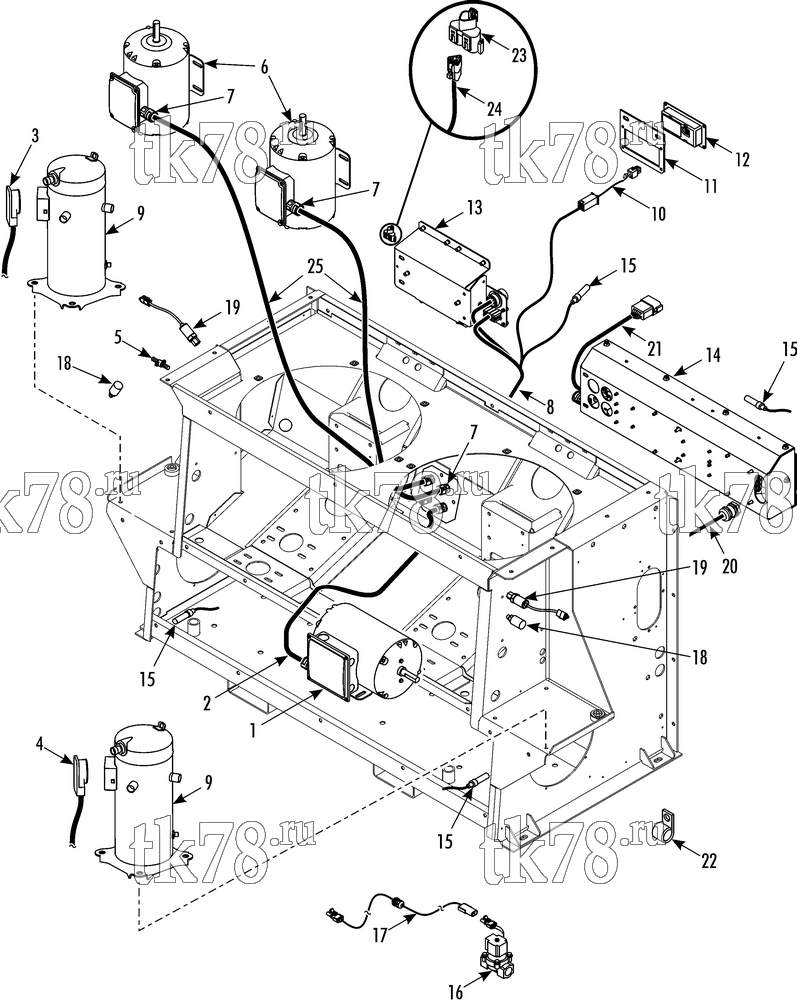 Каталог запчастей для Thermo King TE14-M5 ELECTRICAL COMPONENTS