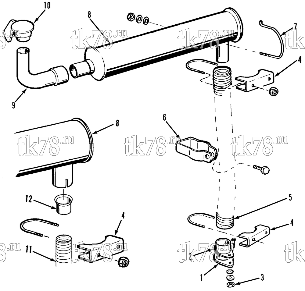 Каталог запчастей для Thermo King  MUFFLER GROUP