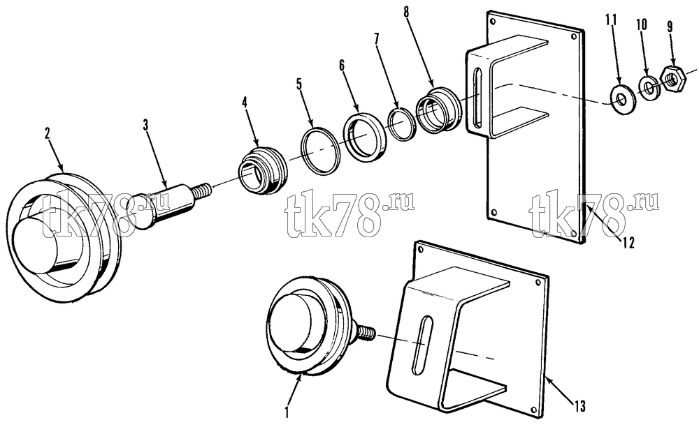 Каталог запчастей для Thermo King XNWD 30 5100 & 5200 IDLER PULLEY GROUP