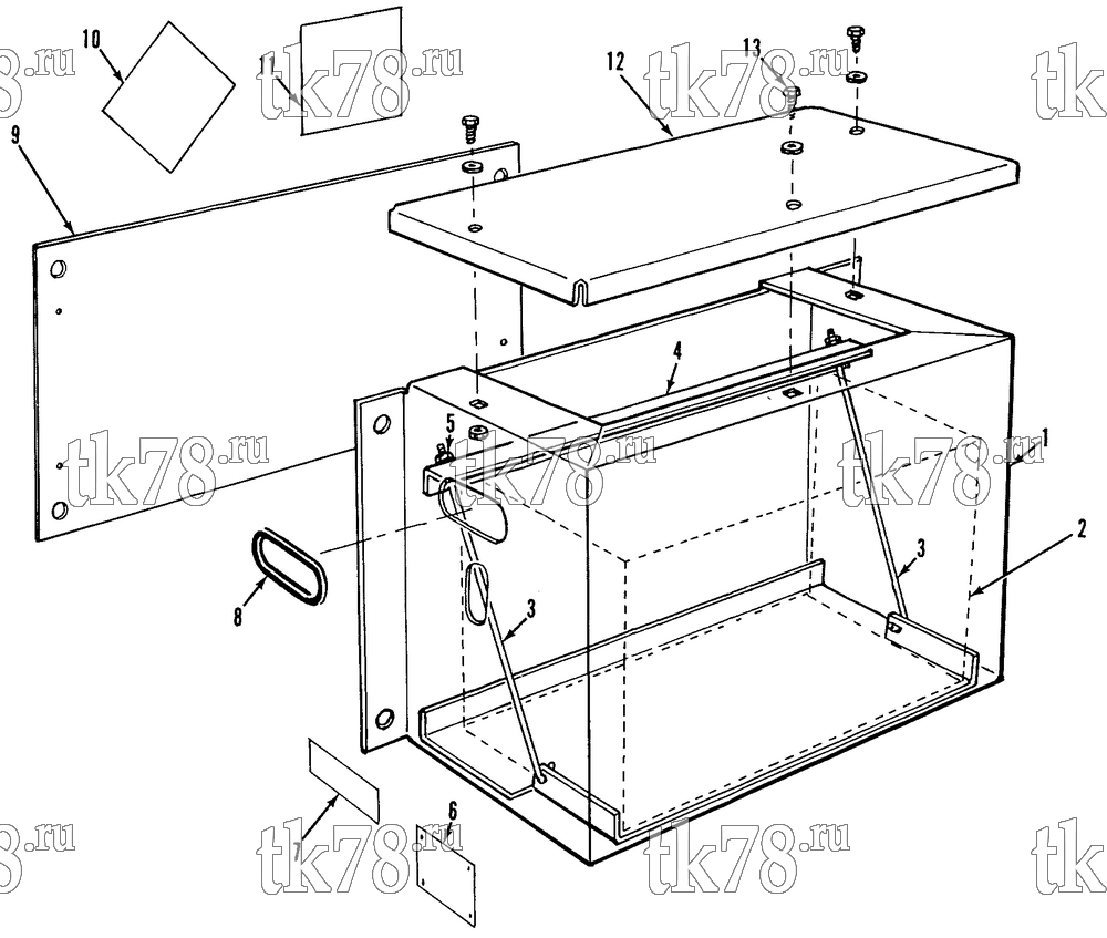 Каталог запчастей для Thermo King XNWD 30 5100 & 5200 BATTERY BOX ASSEMBLY