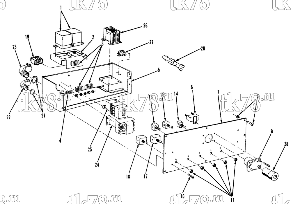 Каталог запчастей для Thermo King XMT M1 CONTROL PANEL (XMT 50 230-220/1/50-60)