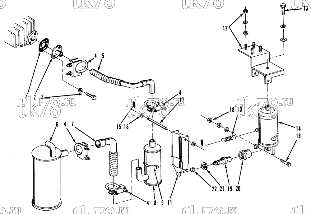 Каталог запчастей для Thermo King  MUFFLER & HEAT EXCHANGER GROUP