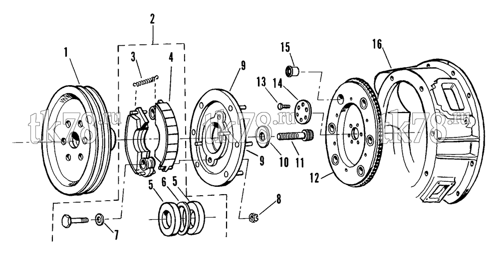 Каталог запчастей для Thermo King Super NWD 5200 CLUTCH ASSEMBLY (SNWD 50 5200)