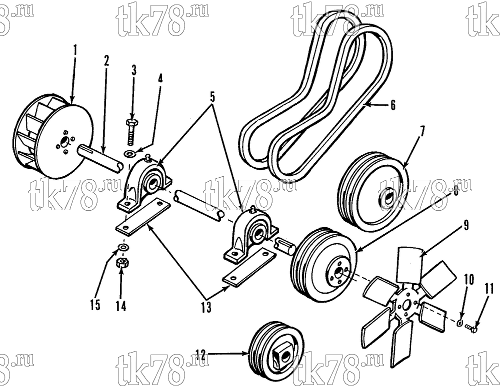 Каталог запчастей для Thermo King AM2 BELTS, PULLEYS, FAN & BLOWER