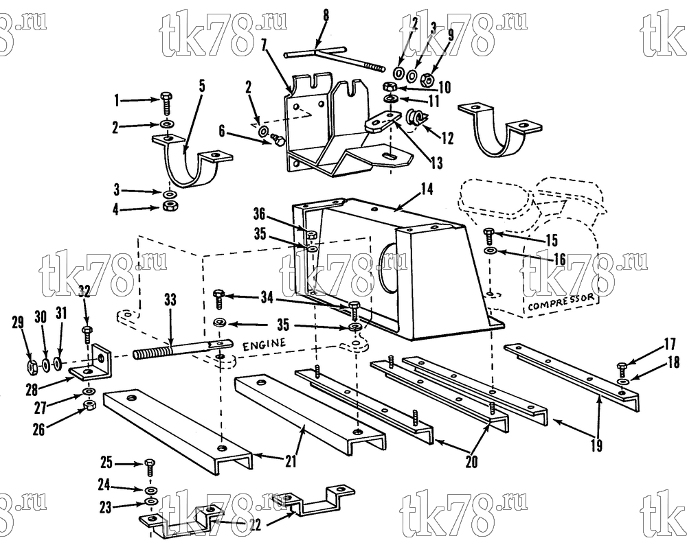 Каталог запчастей для Thermo King AM2 MOUNTING COMPONENTS