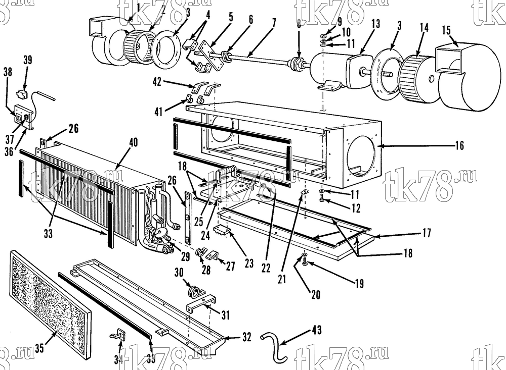 Каталог запчастей для Thermo King  EVAPORATOR SECTION