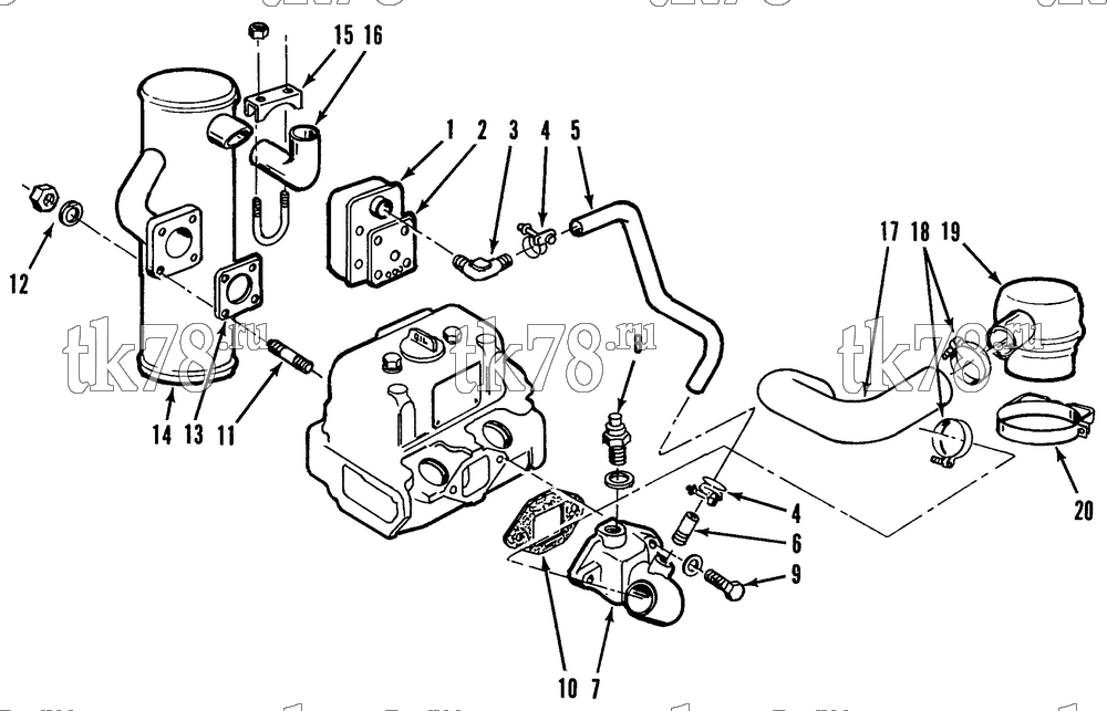 Каталог запчастей для Thermo King  INTAKE & EXHAUST GROUP