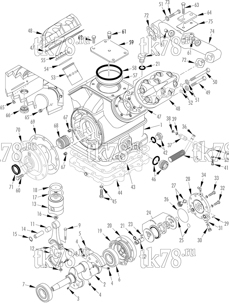 Каталог запчастей для Thermo King URD 25DG COMPRESSOR ASSEMBLY - X426