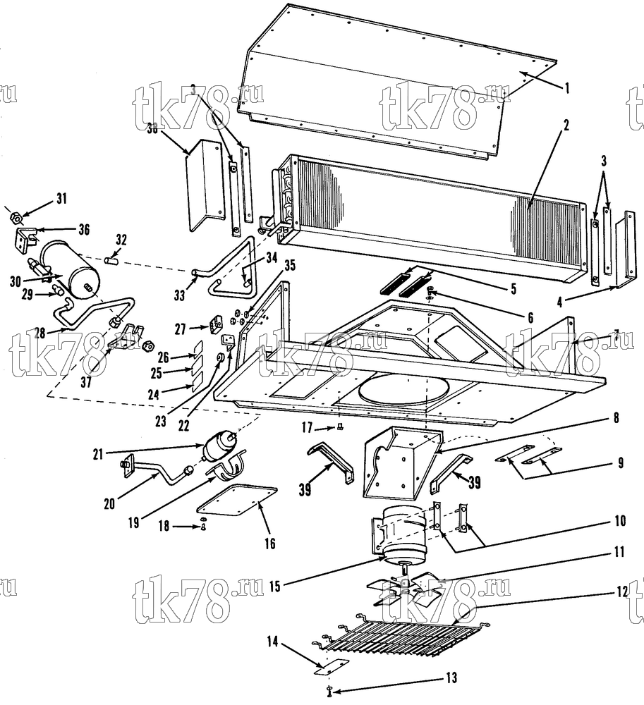 Каталог запчастей для Thermo King  CONDENSER ASSEMBLY (Before 5/79)
