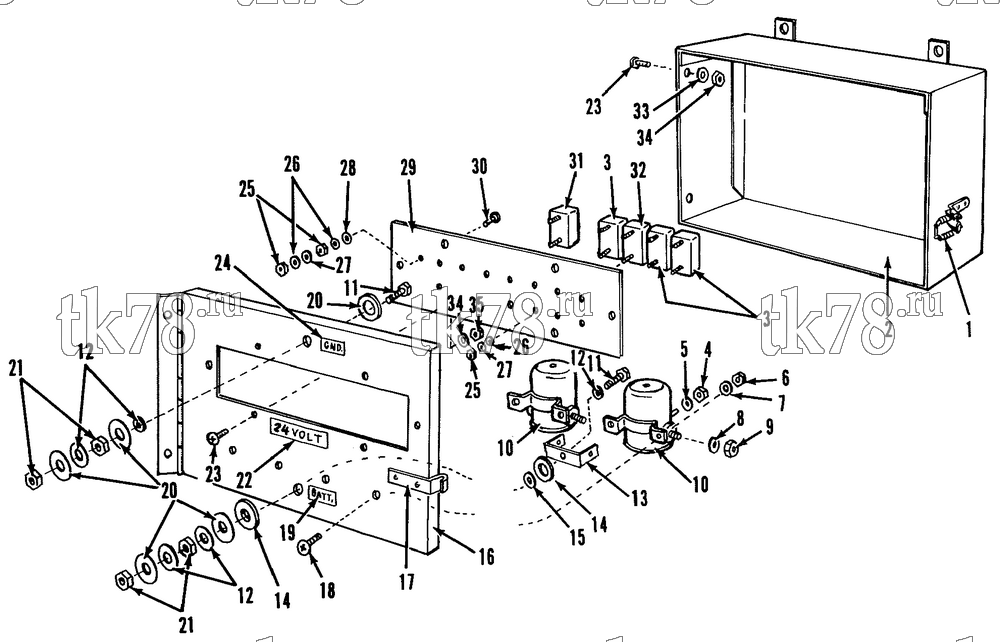 Каталог запчастей для Thermo King  CONTROL BOX (24V B3 1005, Before 10/84)