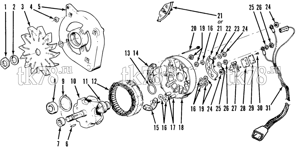 Каталог запчастей для Thermo King  ALTERNATOR ASSEMBLY (35 AMP)