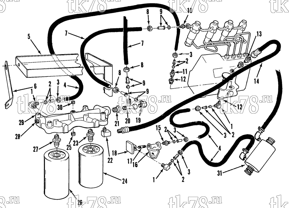 Каталог запчастей для Thermo King RMU-II FUEL FILTERS & HOSES