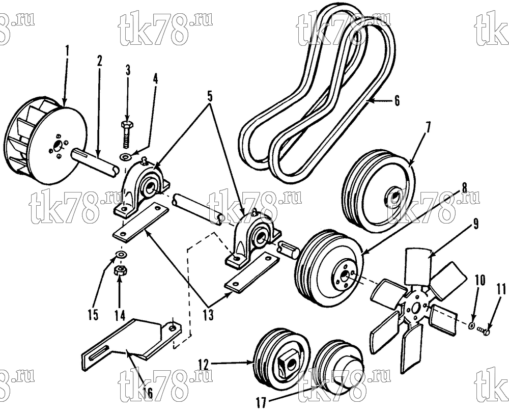 Каталог запчастей для Thermo King AM2 BELTS, PULLEYS, FAN & BLOWER