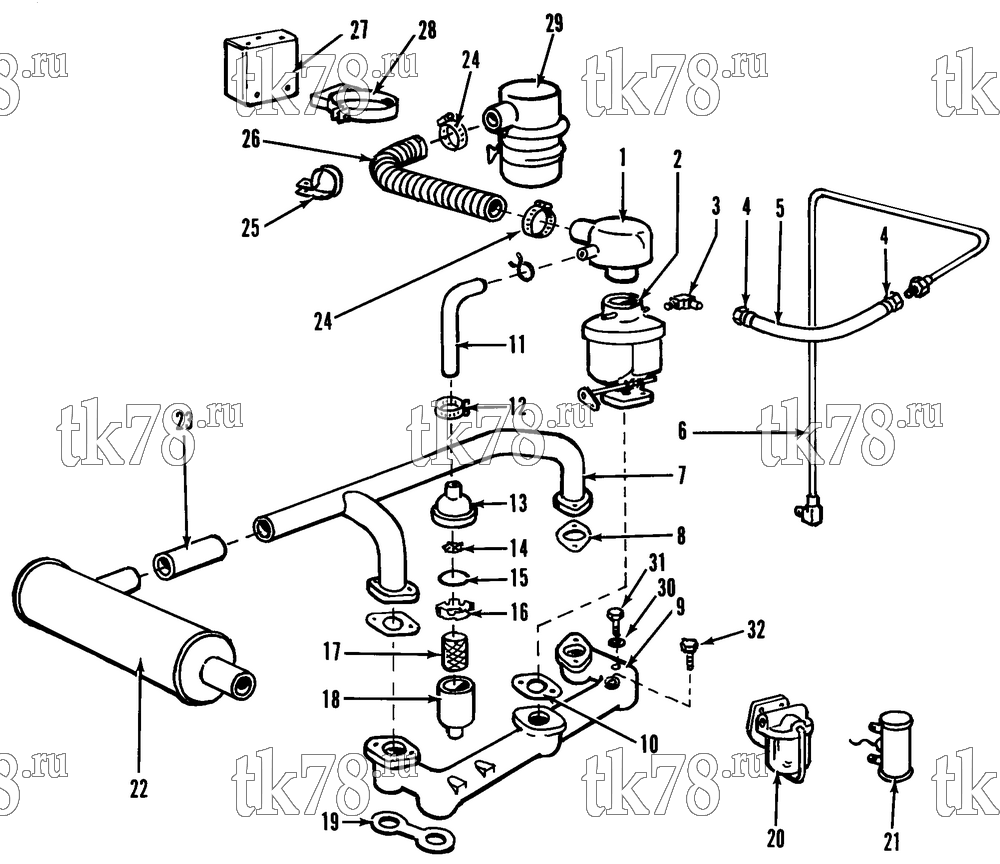 Каталог запчастей для Thermo King AM2 FUEL SYSTEM, INTAKE, EXHAUST & BREATHER