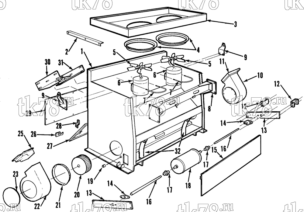 Каталог запчастей для Thermo King T1-M1, M2, M3 STRUCTURAL COMPONENTS - MOTORS & FANS
